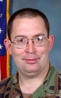 Chris Kleinwachter in Army battle dress uniform