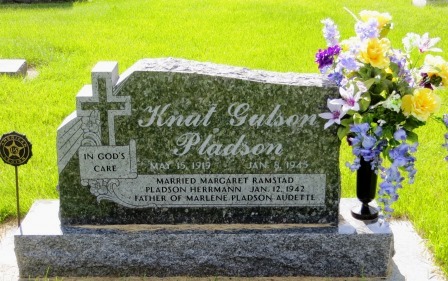 Private Knut G Pladson grave marker photo