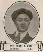 Vintage oval portrait of Private Henry F. Koch from Deering, North Dakota.