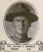 Vintage oval portrait of Private Alfred T. Kongslie from Upham, North Dakota.