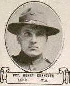 Vintage oval portrait of Private Henry Kranzler from Lehr, North Dakota