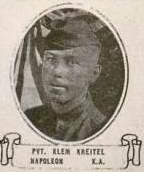 Vintage oval portrait of Private Elem Kreitel from Napoleon, North Dakota.