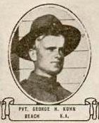 Vintage oval portrait of Private George H. Kuhn from Beach, North Dakota.