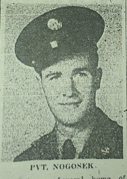 Newspaper photo of LaVern Nogosek in uniform.