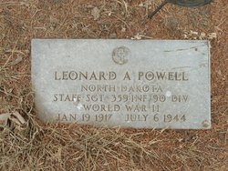 Staff Sergeant Leonard A Powell grave marker photo