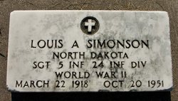 Photo of Louis Simonson's grave marker.