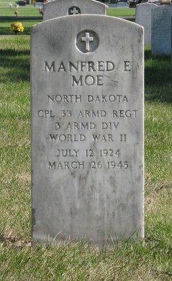 Corporal Manfred E Moe grave marker photo