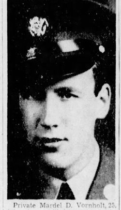 Private Mardel D Vornholt in uniform head and shoulder photo