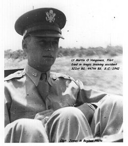 Second Lieutenant Martin O Vangsness in uniform sitting photo