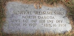 Photo of Norval Rommesmo's grave marker.