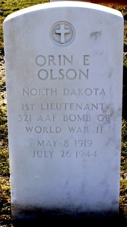 First Lieutenant Orin E Olson grave marker photo