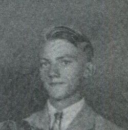 Aviation Radioman Third Class Ordis T Severson in civilian suite and tie head and shoulder photo