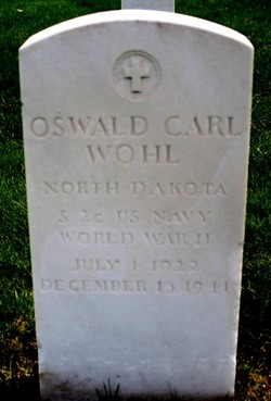 Seaman First Class Oswald C Wohl grave marker photo