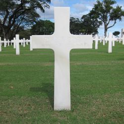 Private First Class Ovie H Syrstad cross grave marker photo