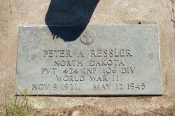 Private Peter A Ressler grave marker photo
