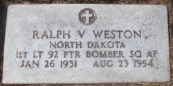 Picture of the grave marker of Ralph Weston.