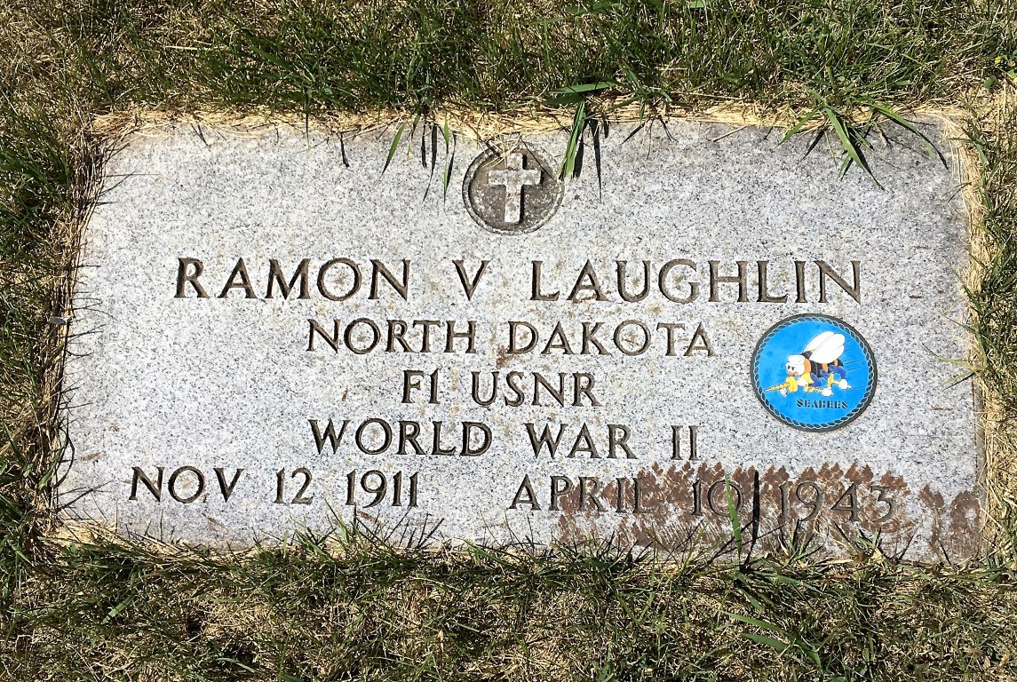 Fireman First Class Ramon V Laughlin grave marker photo