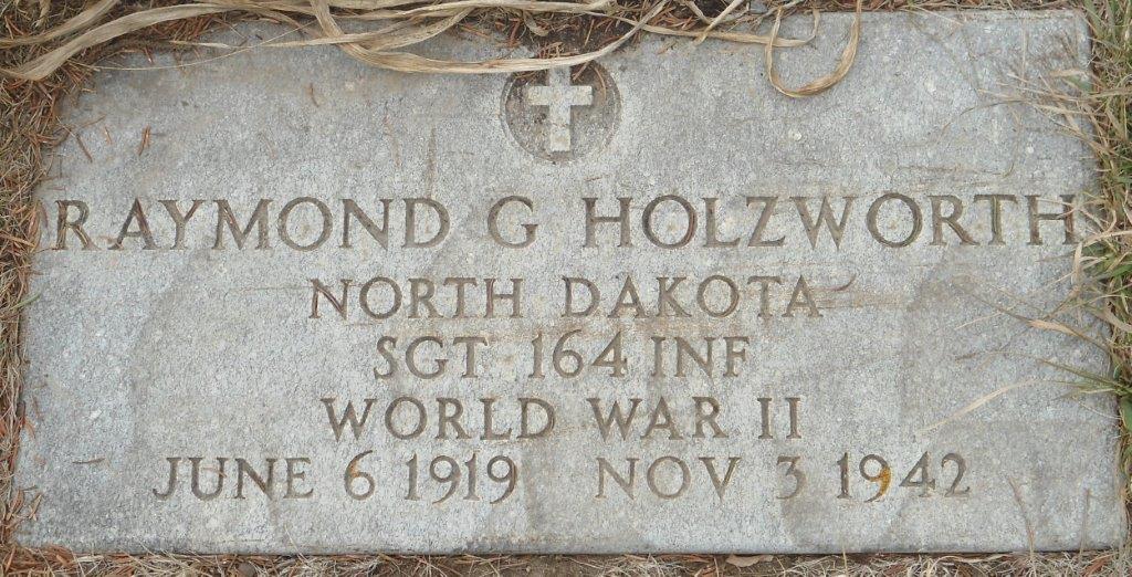 Sergeant Raymond G Holzworth grave marker photo