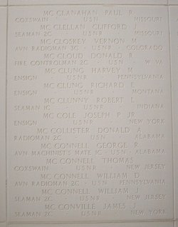 Ensign Richard R McClung name inscribe with many other names photo