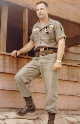 Richard Perrin photo in military uniform standing outside