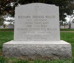 First Lieutenant Richard T Walsh grave marker photo