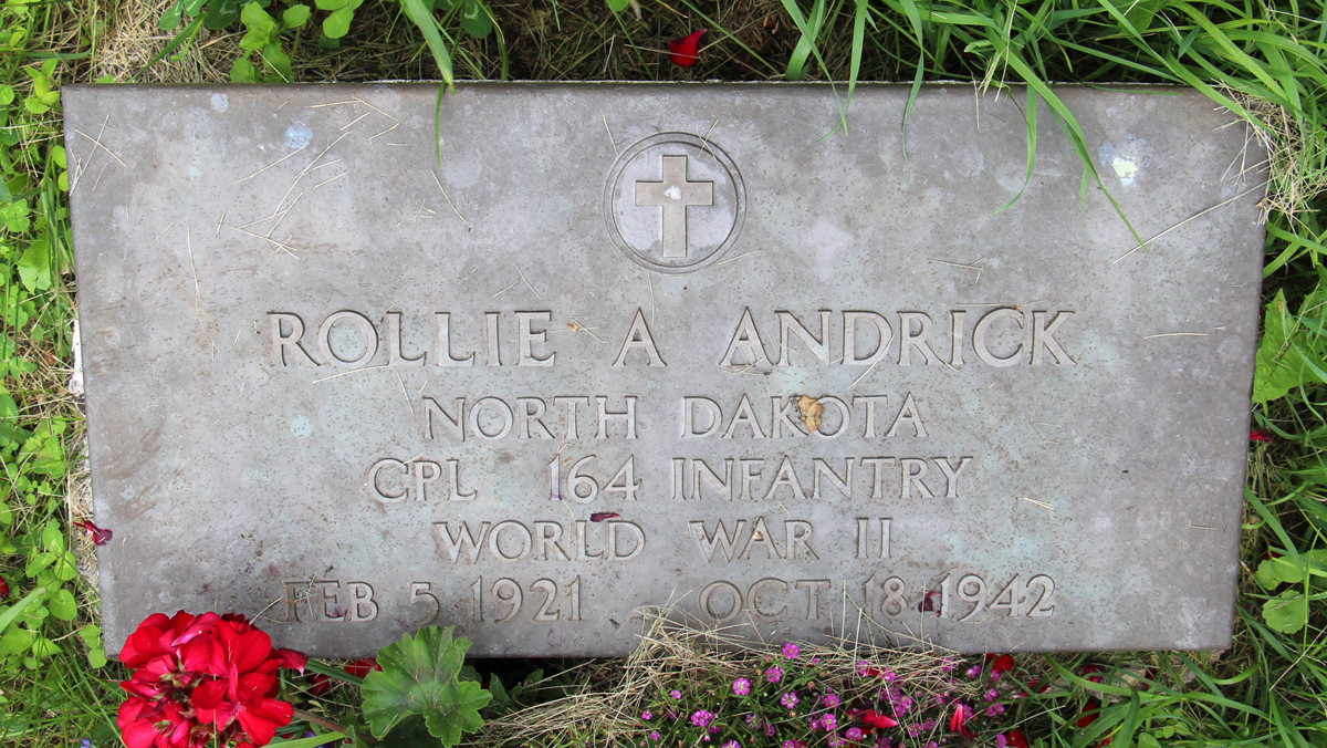Corporal Rollie A Andrick grave marker photo
