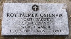 Photo of Roy Ostenvik's grave marker.