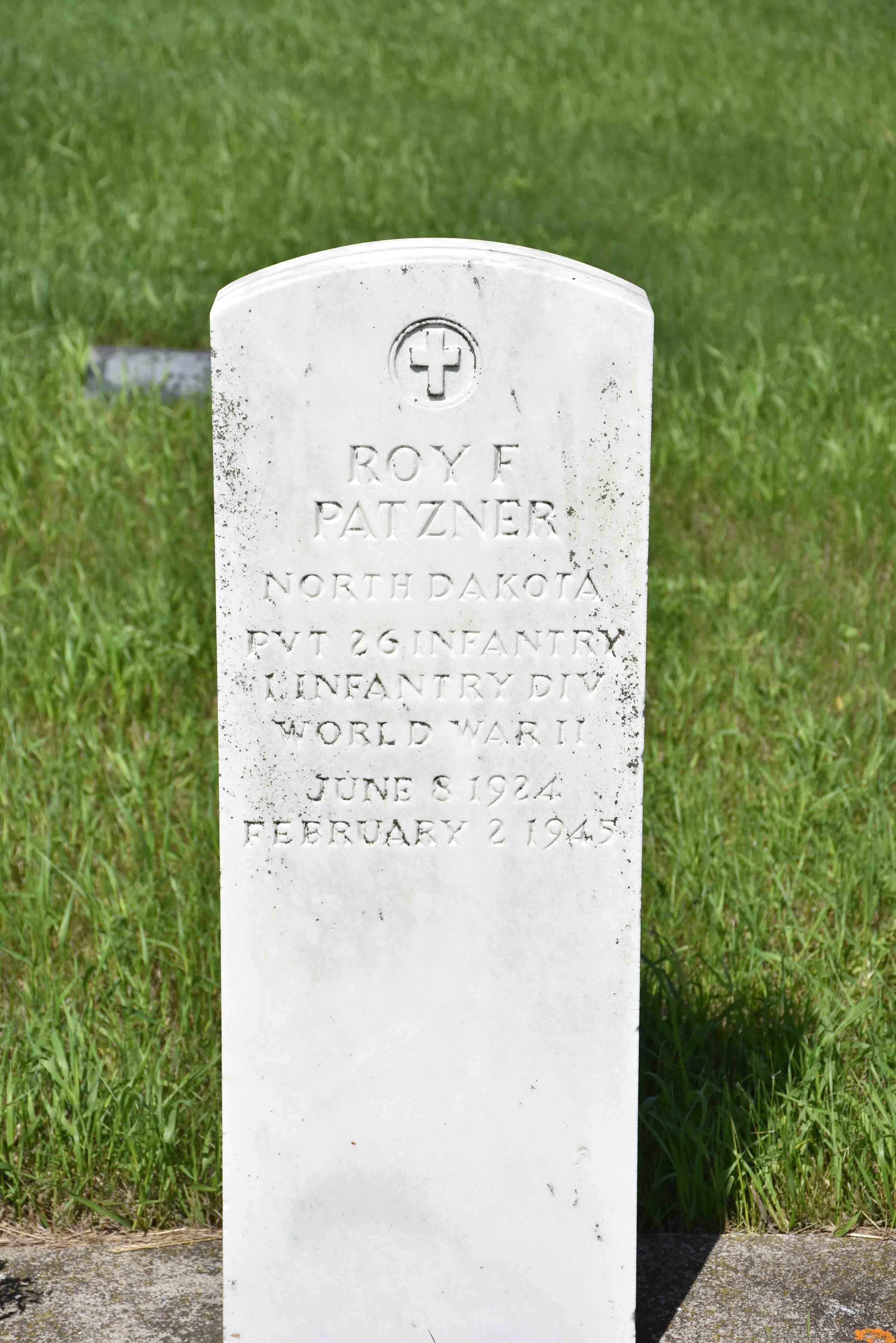 Private Roy F Patzner grave marker photo