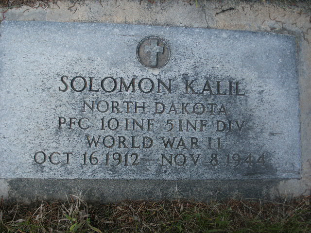 Private First Class Solomon Kalil grave marker photo