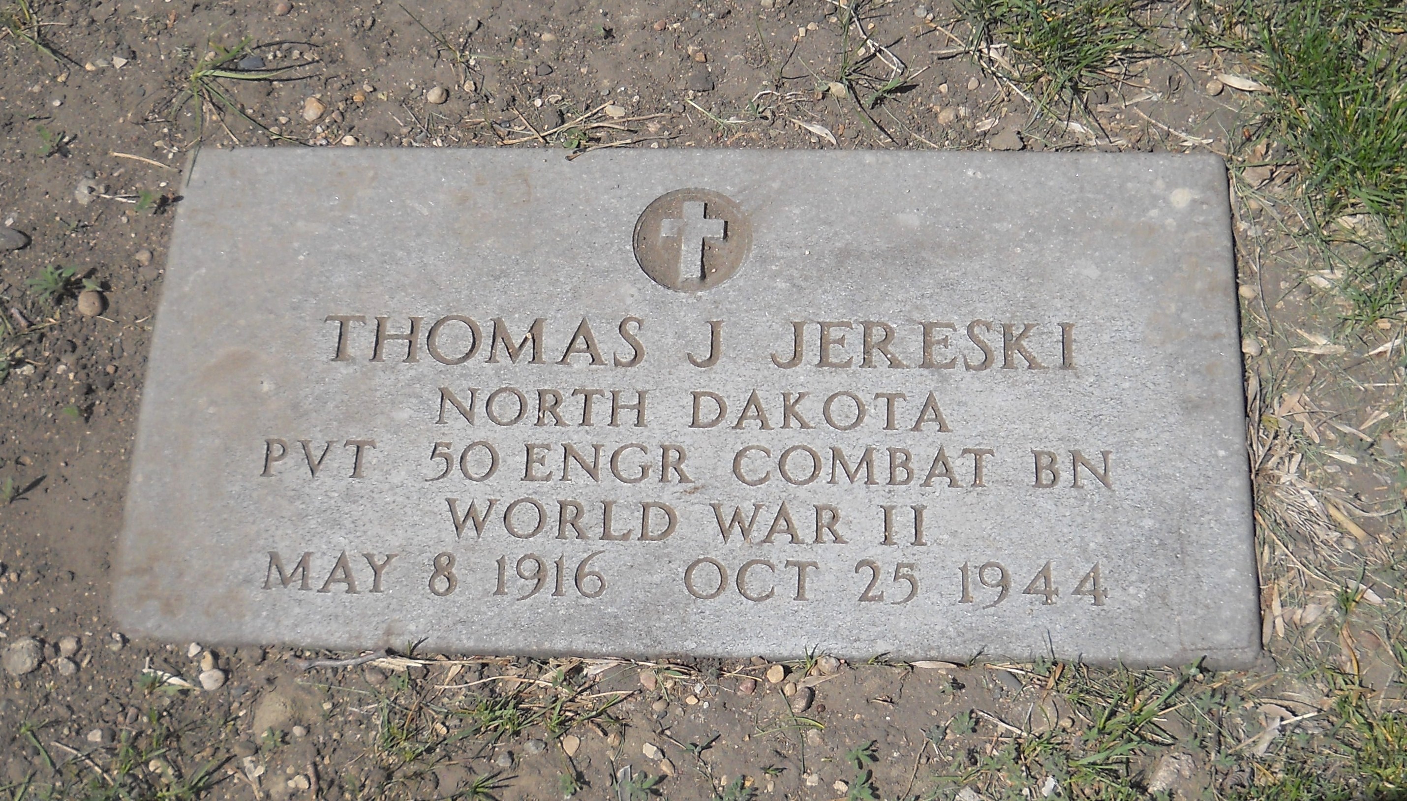 Private Thomas J Jereski grave marker photo