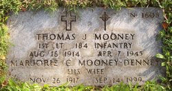 First Lieutenant Thomas J Mooney grave marker photo