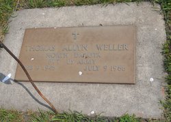 Photo of Thomas A Weller's flat grave marker