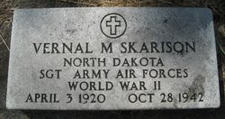 Sergeant Vernal M Skarison grave marker photo