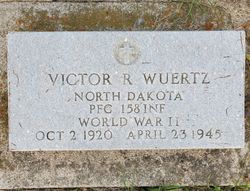 photo of Private First Class Victor R Wuertz's military grave marker