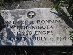 Private Wallace A Ronning grave marker photo