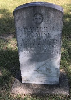 Second Lieutenant Walter J Romine grave marker photo