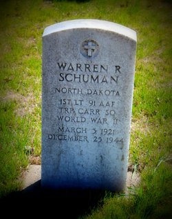 First Lieutenant Warren R Schuman grave marker photo