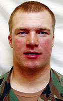 Cody L.  Wentz wearing Army battle dress uniform