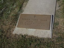 Picture of Wesley Isaak's grave marker.