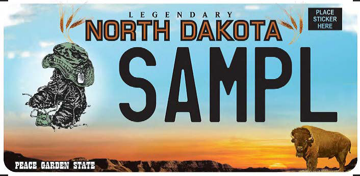 sample boonie stomper north dakota license plate