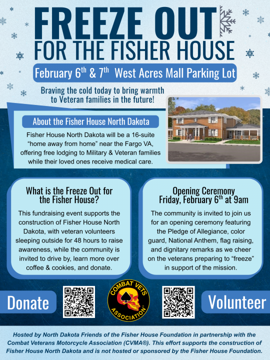 Freeze Out for Fisher House event flyer.