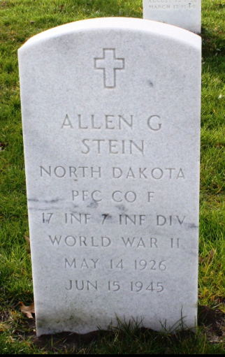 Private First Class Allen Herman George Stein grave marker photo