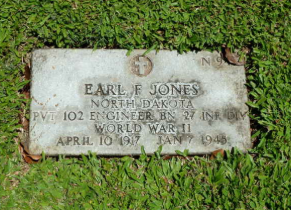 Private Earl Franklin Jones grave marker photo