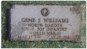 Staff Sergeant Eugene (Gene) S Williams grave marker photo