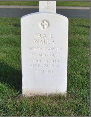 Private First Class Ira Lauson Walla grave marker photo