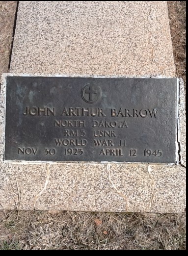 Electrician's Mate Third Class John Arthur Barrow grave marker photo