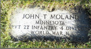 Private John Theodore Moland grave marker photo