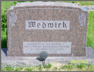 Sergeant Lloyd Juell Wedwick grave marker photo