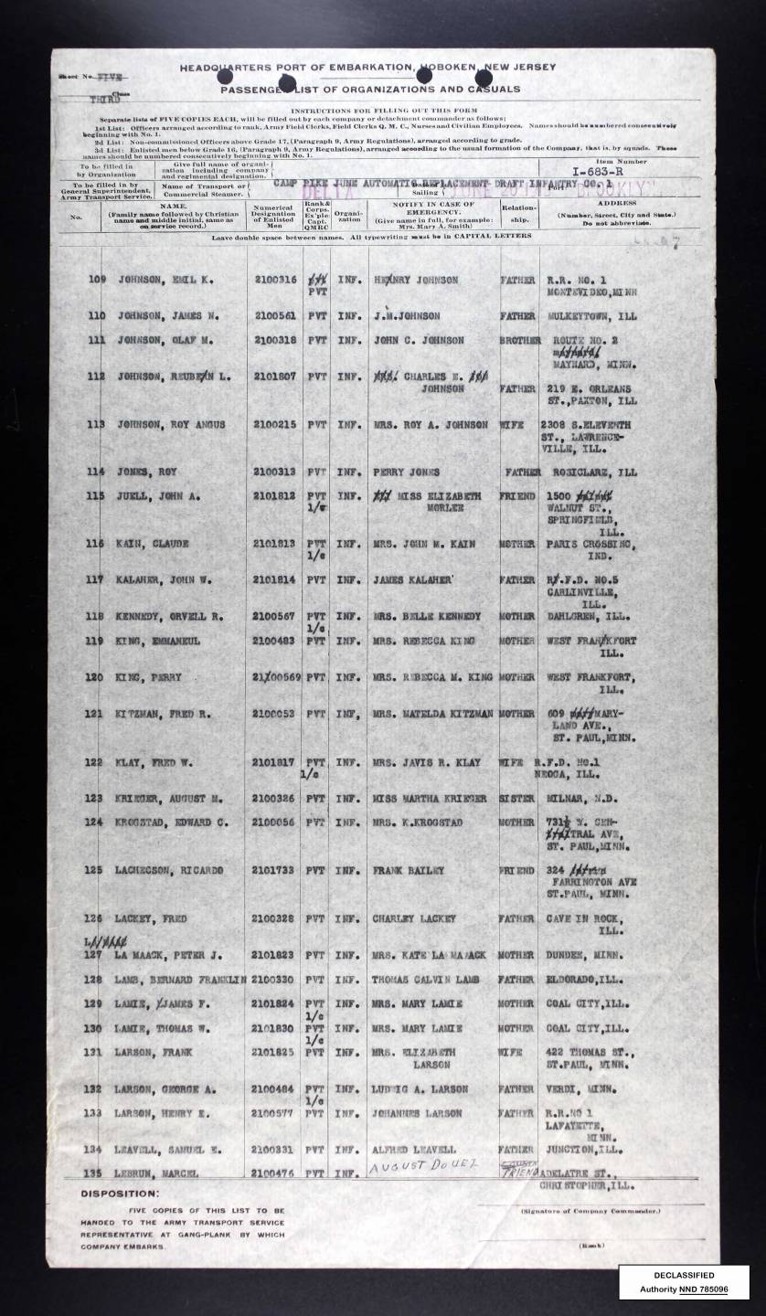 Departure Manifest