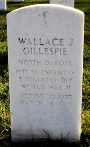 Private First Class Wallace J Gillespie grave marker photo